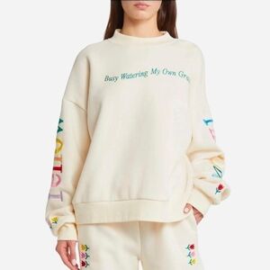 Yellow the Label Watering Embroidered Graphic Sweatshirt in Yellow